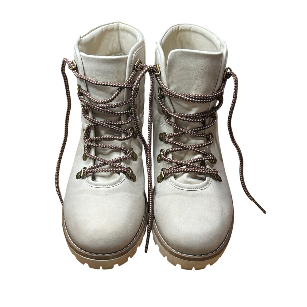 St John's Bay Landson Hiker‎ Boots Lace Up Ankle Booties block heel Size 11M